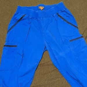 Jaanuu royal blue lattice scrub pants